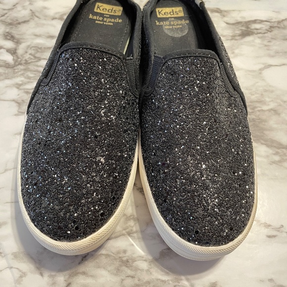 KEDS FOR KATE SPADE New York Black Glitter Double Decker Slip-on Sneaker - Picture 10 of 10